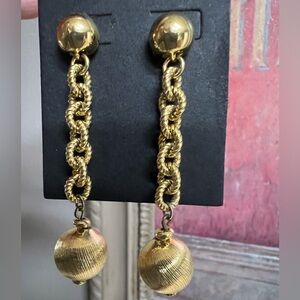 Vintage Napier Gold Tone Pierced Earrings